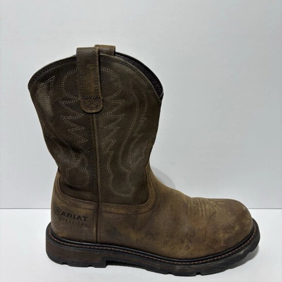 Ariat Men’s Groundbreaker Steel Toe Work Boots Brown, Size 9.5 D - Picture 1 of 7
